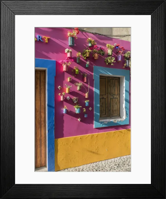 Framed Print : Painted door, window and walls for the Art of Open Doors project in Santa Maria street