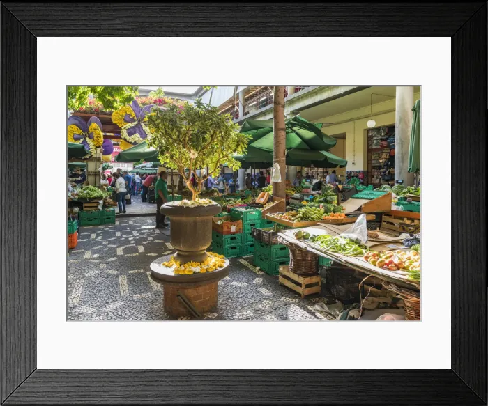 Framed Print : Flower decorations at Mercado dos Lavradores - Farmers Market