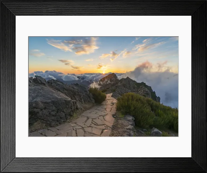 Framed Print : Sunset over Vereda do Areeiro, the trail that links Pico Ruivo to Pico do Arieiro Framed Print : Sunset over Vereda do Areeiro, the trail that links Pico Ruivo to Pico do Arieiro