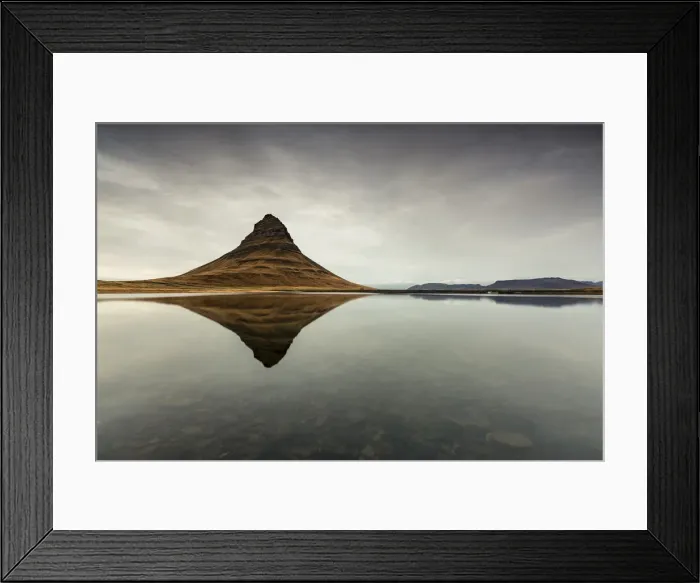 Framed Print : Kirkjufell Mountain reflects itself on the Atlantic waters in Snaefellsnes peninsula Framed Print : Kirkjufell Mountain reflects itself on the Atlantic waters in Snaefellsnes peninsula