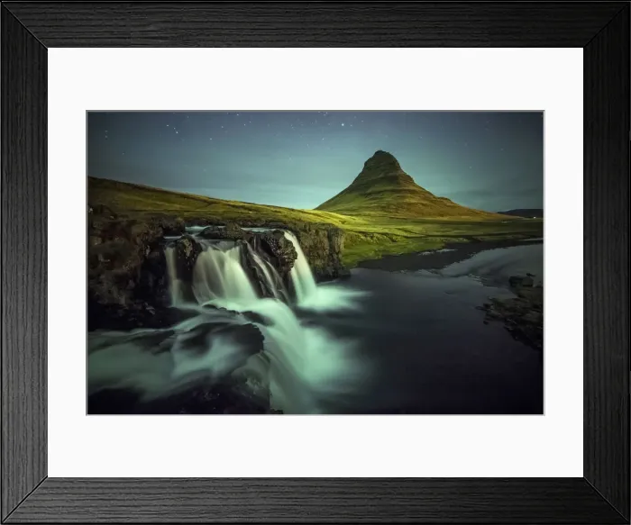 Framed Print : Long exposure andscape with waterfalls. Kirkjufell Mountain, Snaefellsnes peninsula Framed Print : Long exposure andscape with waterfalls. Kirkjufell Mountain, Snaefellsnes peninsula
