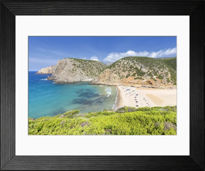 Framed Print : Beach of Cala Domestica from above, Iglesias, Sud Sardegna province, Sardinia, Italy Framed Print : Beach of Cala Domestica from above, Iglesias, Sud Sardegna province, Sardinia, Italy