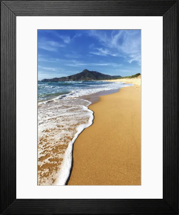 Framed Print : Waves on the sand beach of San Nicolo, Buggerru, Sud Sardegna province, Sardinia Framed Print : Waves on the sand beach of San Nicolo, Buggerru, Sud Sardegna province, Sardinia