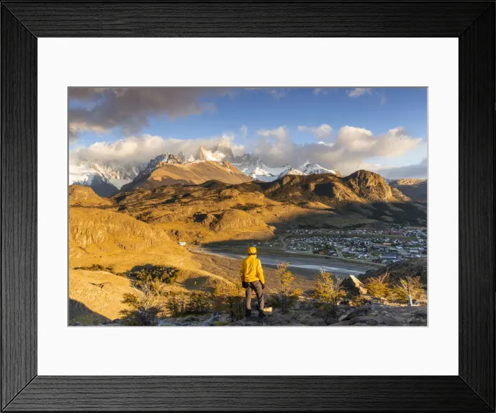 Framed Print : Argentina, Patagonia, Santa Cruz Province, Los Glaciares National Park, a man admire Framed Print : Argentina, Patagonia, Santa Cruz Province, Los Glaciares National Park, a man admire