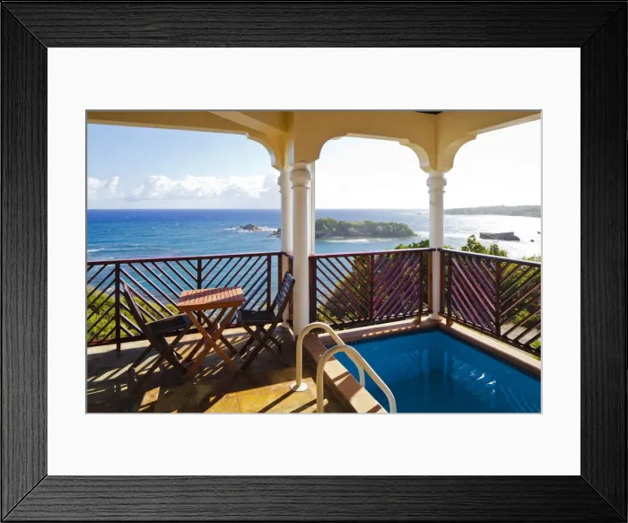Framed Print : Dominica, Calibishie. The view from the Penthouse at Calibishie Cove