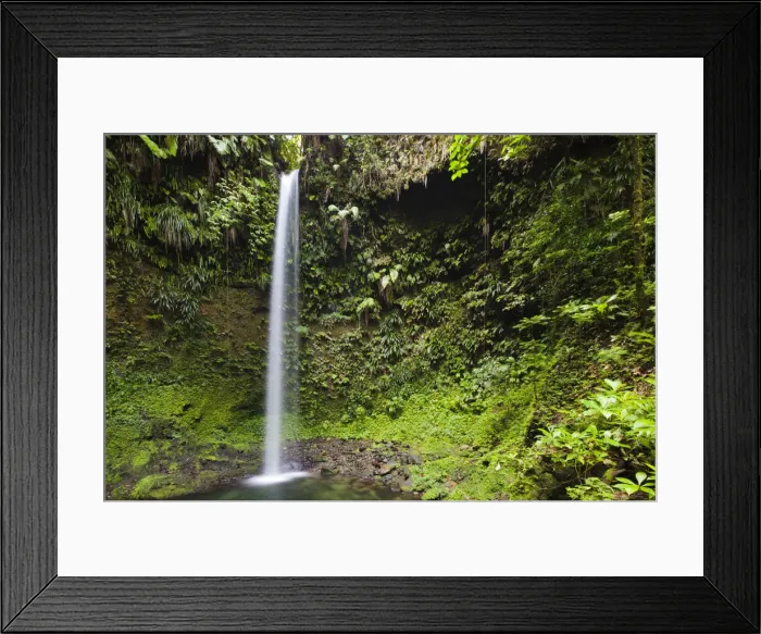 Framed Print : Dominica, Penrice. The first of the twin Spanny Falls, known simply as Spanny Falls