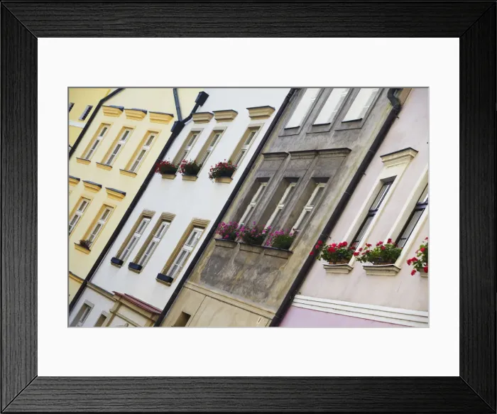 Framed Print : Czech Republic, Moravia, Olomouc, Facades Of Colourful Buildings Framed Print : Czech Republic, Moravia, Olomouc, Facades Of Colourful Buildings