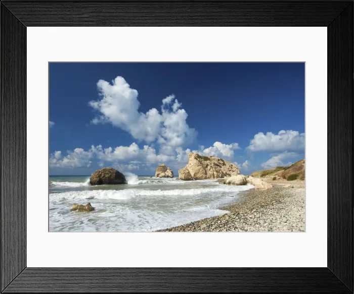Framed Print : Petra tou Romiou, Aphrodite Rock, Cyprus