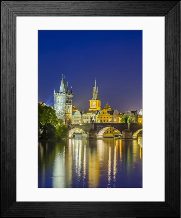 Framed Print : Czech Republic, Prague, Mala Strana. View of Charles Bridge and Old Town Bridge Tower Framed Print : Czech Republic, Prague, Mala Strana. View of Charles Bridge and Old Town Bridge Tower