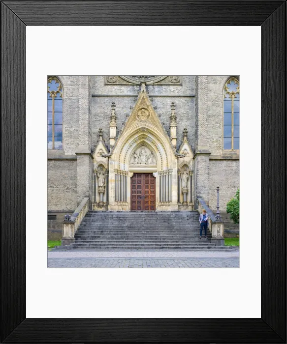Framed Print : Czech Republic, Prague. Church of St Ludmila at Namesti Miru (Peace Square)