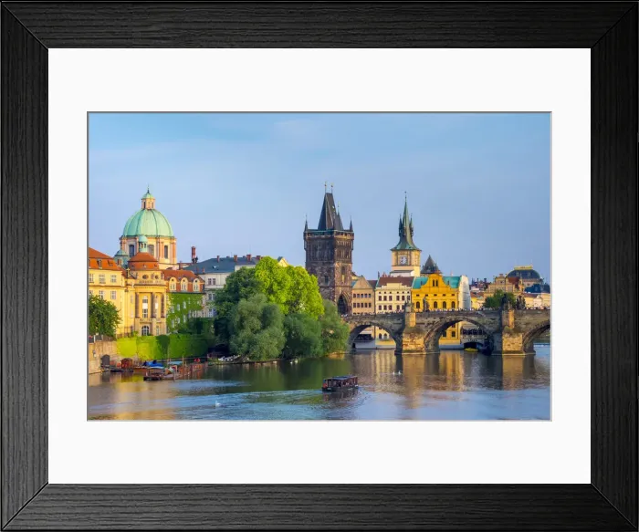 Framed Print : Czech Republic, Prague, Mala Strana. View of Charles Bridge and Old Town Bridge Tower Framed Print : Czech Republic, Prague, Mala Strana. View of Charles Bridge and Old Town Bridge Tower