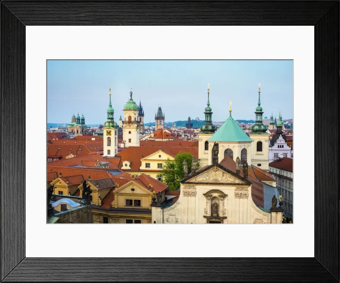Framed Print : Czech Republic, Prague. Buildings in Stare Mesto (Old Town) from Old Town Bridge Tower Framed Print : Czech Republic, Prague. Buildings in Stare Mesto (Old Town) from Old Town Bridge Tower