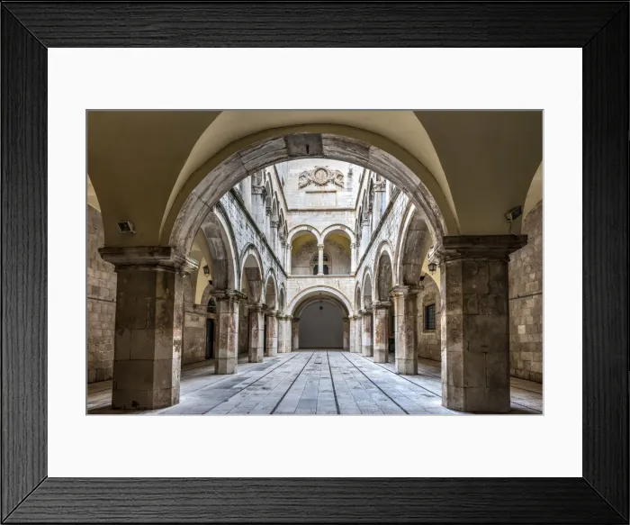 Framed Print : Atrium of Sponza Palace or Divona, Dubrovnik, Croatia Framed Print : Atrium of Sponza Palace or Divona, Dubrovnik, Croatia