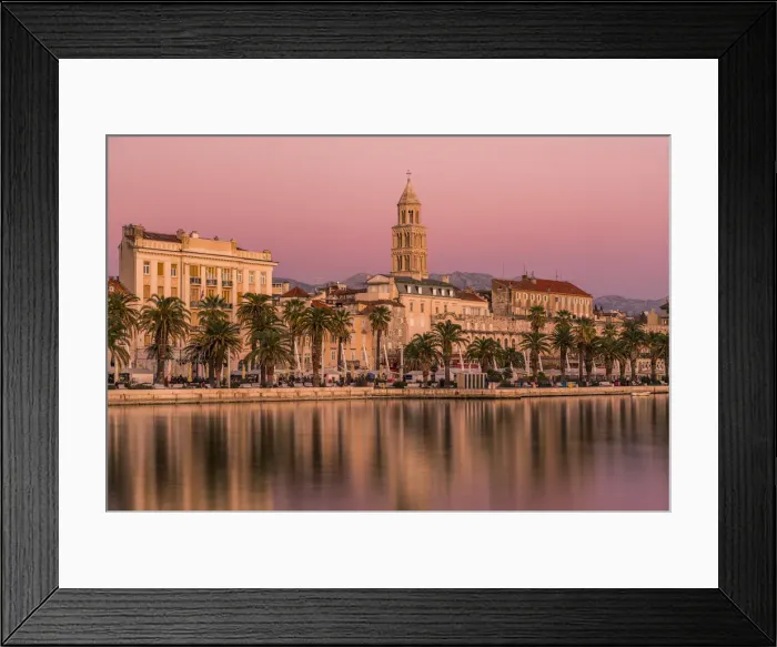 Framed Print : Waterfront with Cathedral of St. Domnius in the background at sunset, Split, Dalmatia Framed Print : Waterfront with Cathedral of St. Domnius in the background at sunset, Split, Dalmatia