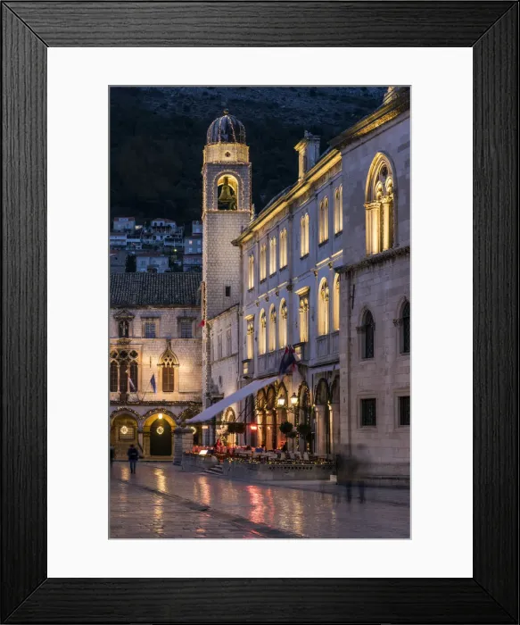 Framed Print : Old town street with Sponza Palace or Divona in the background, Dubrovnik, Croatia Framed Print : Old town street with Sponza Palace or Divona in the background, Dubrovnik, Croatia