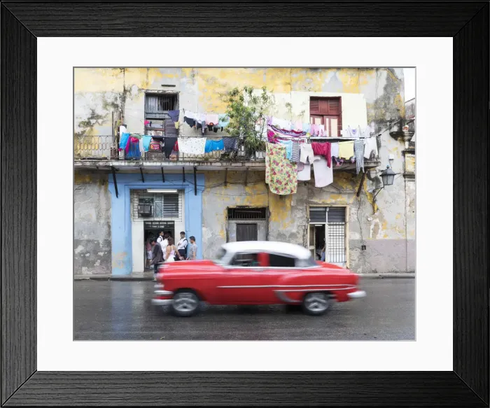 Framed Print : classic american car passes old buildings, Havana, la habana, Cuba Framed Print : classic american car passes old buildings, Havana, la habana, Cuba