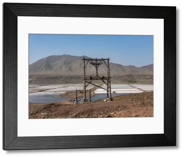 Framed Print : africa, Cape Verde, Sal. The salt mine of Pedra lume