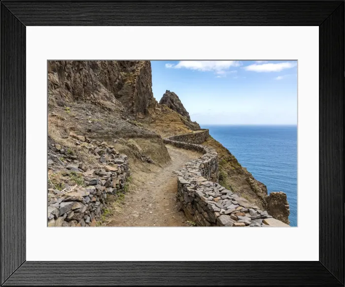 Framed Print : africa, Cape Verde, Santo Antao. The coastal path near the village of Fontainhas Framed Print : africa, Cape Verde, Santo Antao. The coastal path near the village of Fontainhas