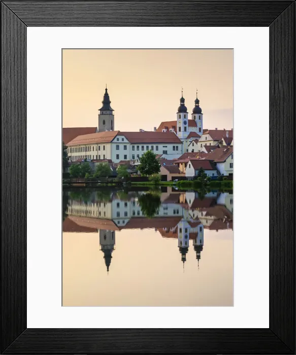 Framed Print : Czech Republic, Vysocina Region, Telc. View of town and Church of The Name of Jesus Framed Print : Czech Republic, Vysocina Region, Telc. View of town and Church of The Name of Jesus
