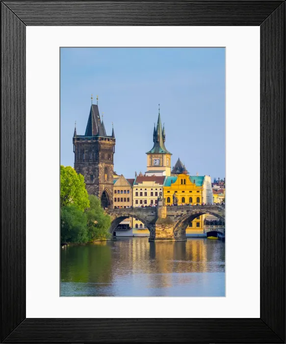 Framed Print : Czech Republic, Prague, Mala Strana. View of Charles Bridge and Old Town Bridge Tower Framed Print : Czech Republic, Prague, Mala Strana. View of Charles Bridge and Old Town Bridge Tower