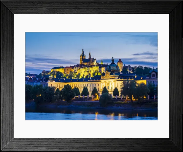Framed Print : Czech Republic, Prague. Prague Castle (Prazsky Hrad) and Straka Academy (Strakova Framed Print : Czech Republic, Prague. Prague Castle (Prazsky Hrad) and Straka Academy (Strakova