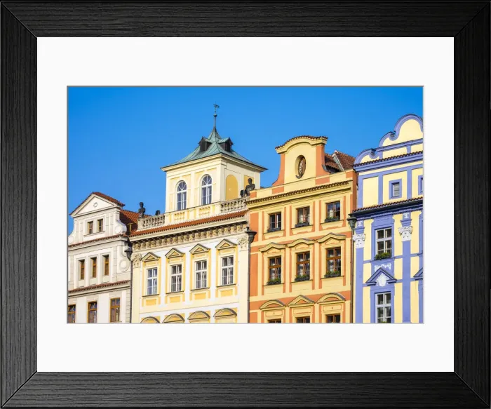 Framed Print : Czech Republic, Prague, Stare Mesto (Old Town). Baroque facades on Staromestske namesti Framed Print : Czech Republic, Prague, Stare Mesto (Old Town). Baroque facades on Staromestske namesti