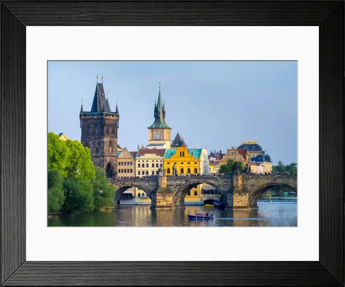 Framed Print : Czech Republic, Prague, Mala Strana. View of Charles Bridge and Old Town Bridge Tower Framed Print : Czech Republic, Prague, Mala Strana. View of Charles Bridge and Old Town Bridge Tower