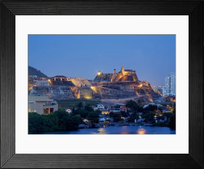 Framed Print : San Felipe Castle at dusk, Cartagena, Bolivar Department, Colombia Framed Print : San Felipe Castle at dusk, Cartagena, Bolivar Department, Colombia