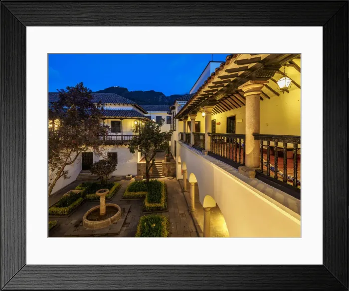 Framed Print : Casa de la Moneda, Coin Museum, dusk, La Candelaria, Bogota, Capital District, Colombia Framed Print : Casa de la Moneda, Coin Museum, dusk, La Candelaria, Bogota, Capital District, Colombia