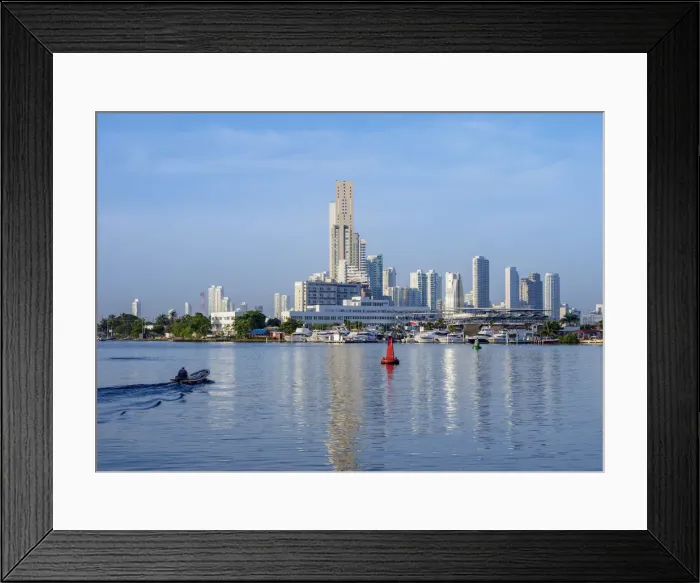 Framed Print : View over Bahia de las Animas towards Bocagrande, Cartagena, Bolivar Department, Colombia Framed Print : View over Bahia de las Animas towards Bocagrande, Cartagena, Bolivar Department, Colombia