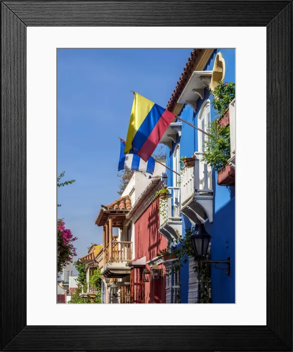 Framed Print : Houses with Balconies, Old Town, Cartagena, Bolivar Department, Colombia Framed Print : Houses with Balconies, Old Town, Cartagena, Bolivar Department, Colombia