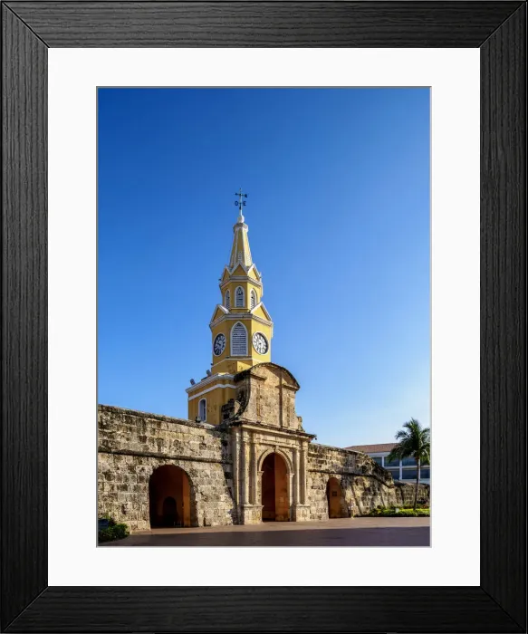 Framed Print : Clock Tower, Cartagena, Bolivar Department, Colombia