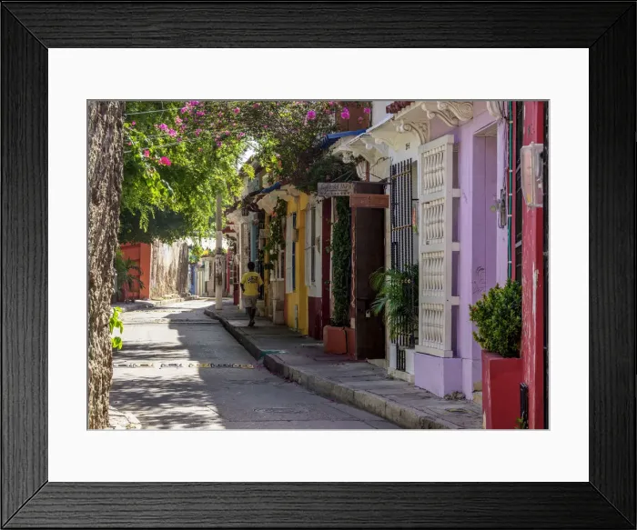 Framed Print : Street of Getsemani, Cartagena, Bolivar Department, Colombia