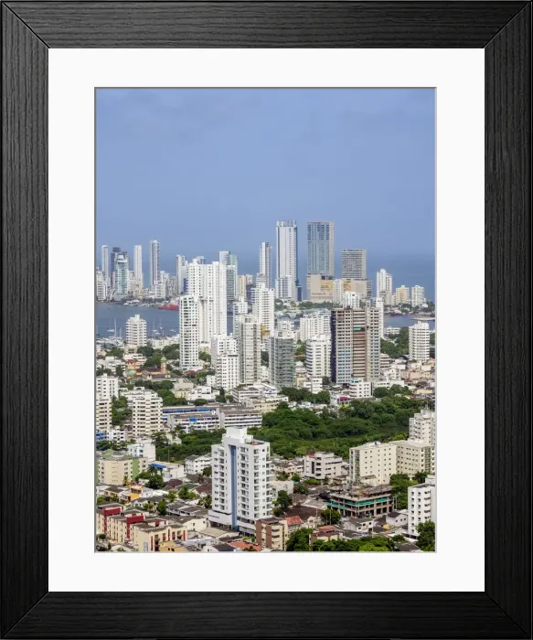 Framed Print : Manga and Bocagrande, elevated view from La Popa, Cartagena, Bolivar Department, Colombia Framed Print : Manga and Bocagrande, elevated view from La Popa, Cartagena, Bolivar Department, Colombia