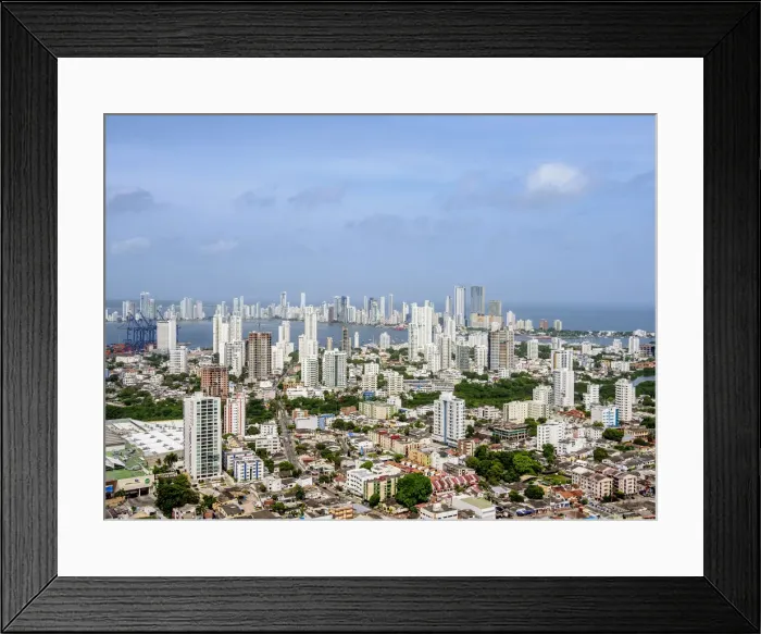 Framed Print : Manga and Bocagrande, elevated view from La Popa, Cartagena, Bolivar Department, Colombia