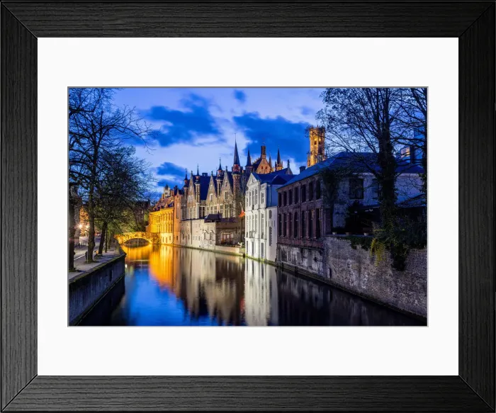 Framed Print : Bruges by night, Belgium