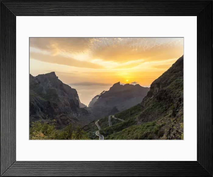 Framed Print : Spain, Canary Islands, Tenerife, Teno massif and in the background the island of La Gomera Framed Print : Spain, Canary Islands, Tenerife, Teno massif and in the background the island of La Gomera