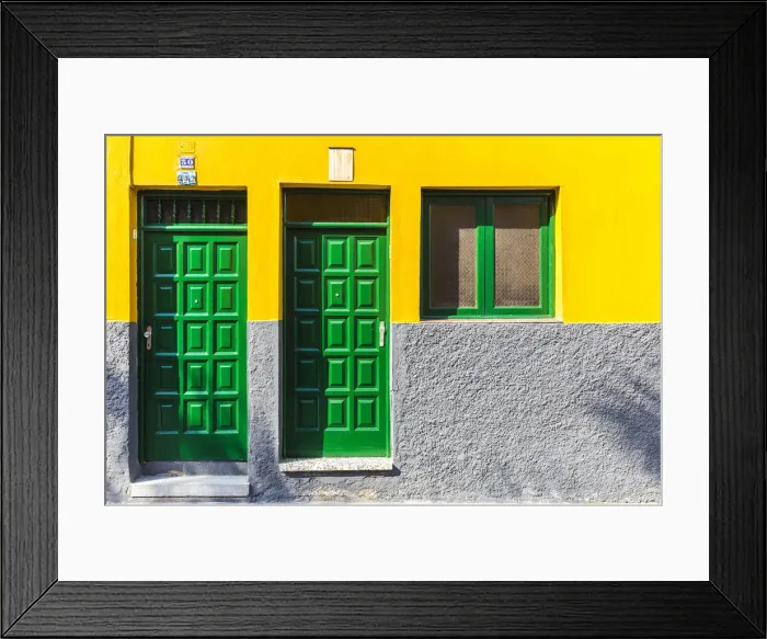 Framed Print : Spain, Canary Islands, Tenerife, Valle de La Orotava, Puerto de La Cruz, colourful houses
