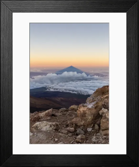 Framed Print : Spain, Canary Islands, Tenerife, Pico de Teide, the Teide shadow cast on the sea at dawn Framed Print : Spain, Canary Islands, Tenerife, Pico de Teide, the Teide shadow cast on the sea at dawn