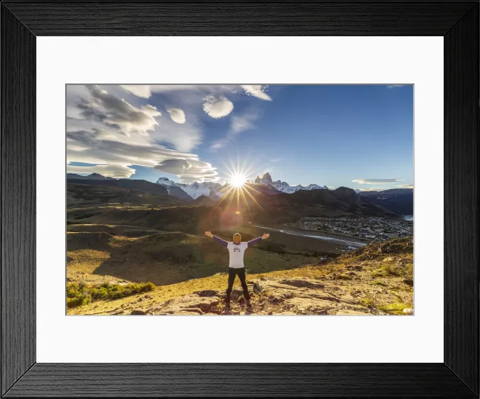 Framed Print : Argentina, Patagonia, Santa Cruz Province, Los Glaciares National Park, a man satisfied Framed Print : Argentina, Patagonia, Santa Cruz Province, Los Glaciares National Park, a man satisfied