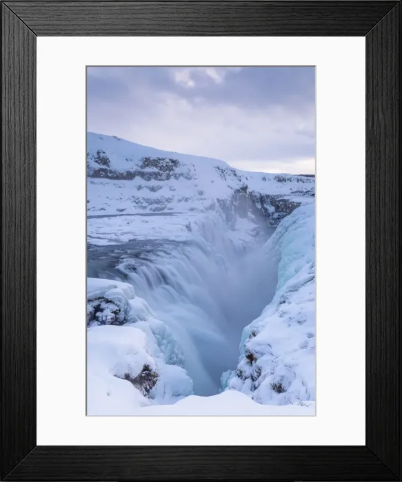 Framed Print : Gullfoss waterfall in winter time, south western Iceland, Europe Framed Print : Gullfoss waterfall in winter time, south western Iceland, Europe