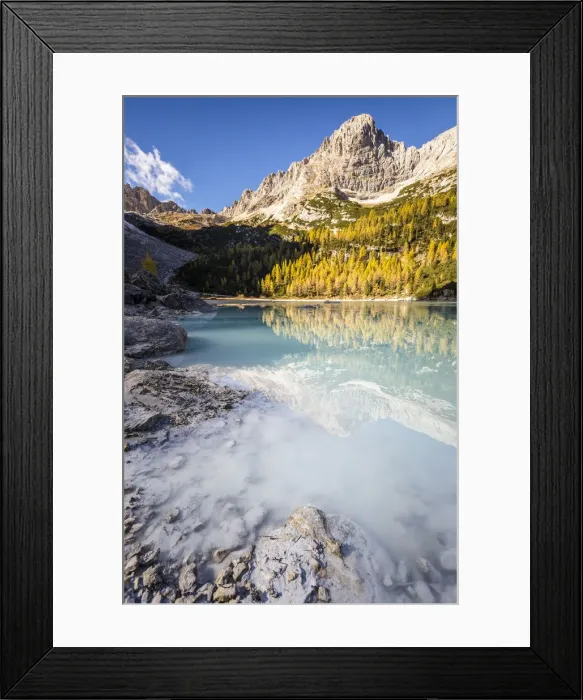 Framed Print : Sorapis lake with mount Ra Zesta, Cortina d Ampezzo, Belluno district, Veneto, Italy Framed Print : Sorapis lake with mount Ra Zesta, Cortina d Ampezzo, Belluno district, Veneto, Italy