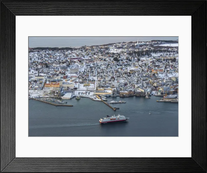 Framed Print : Incoming ship at the port of Tromso, Troms county, Norway, Europe