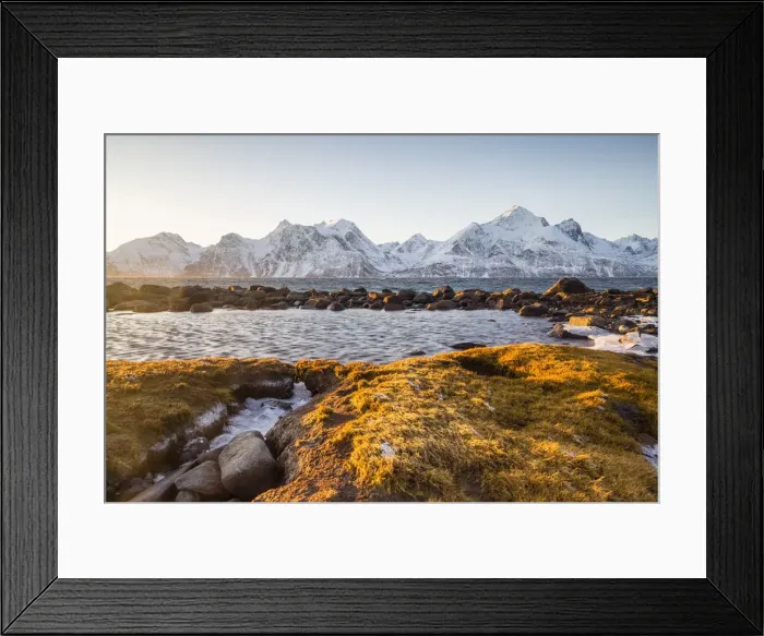 Framed Print : Sunset lights at Kaafjord, Troms, Norway, Europe Framed Print : Sunset lights at Kaafjord, Troms, Norway, Europe