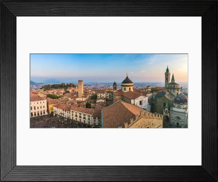 Framed Print : View of Bergamo from above during sunset. Bergamo (Upper town), Lombardy, Italy Framed Print : View of Bergamo from above during sunset. Bergamo (Upper town), Lombardy, Italy