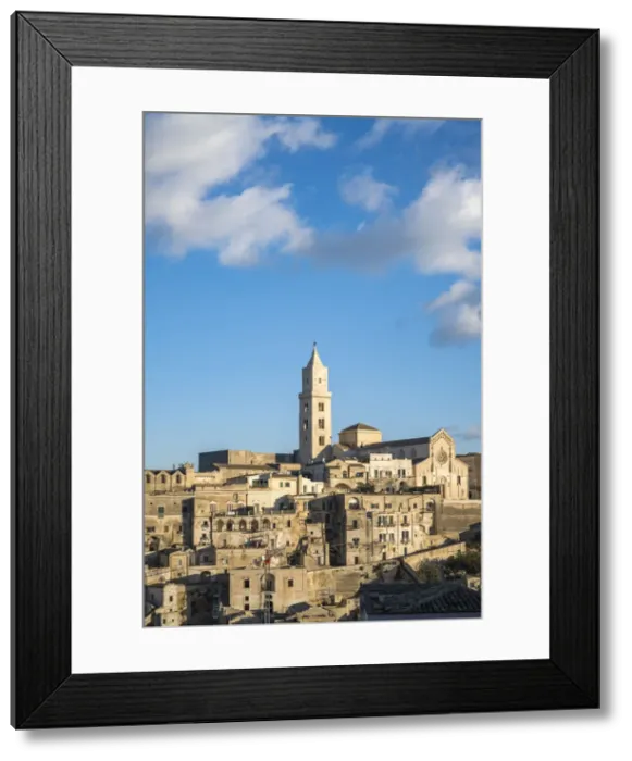 Framed Print : Townscape of the Sassi quarter, with the Cathedral of Madonna Santissima della Bruna atop Framed Print : Townscape of the Sassi quarter, with the Cathedral of Madonna Santissima della Bruna atop