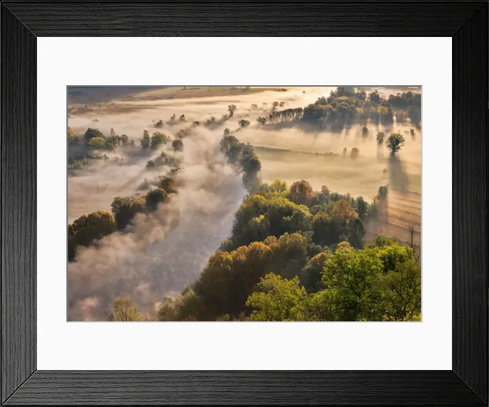 Framed Print : The mists of Adda river, Airuno, Adda Nord park, Lecco province, Brianza, Lombardy
