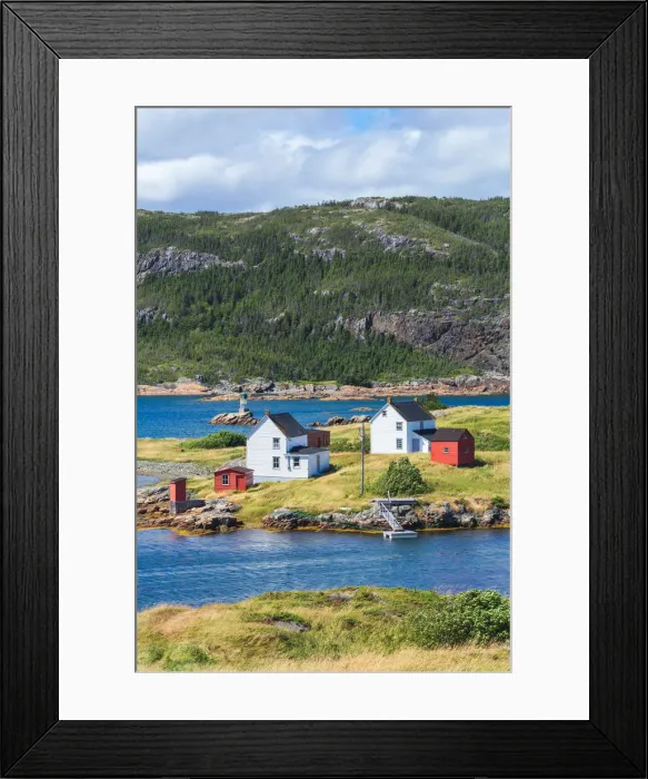 Framed Print : Burden's Point, Salvage village, east coast of Newfoundland, Canada Framed Print : Burden's Point, Salvage village, east coast of Newfoundland, Canada