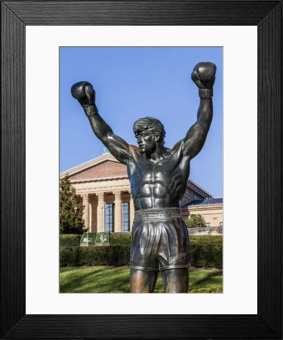 Framed Print : The Rocky statue rests in front of the Philadelphia Museum of Art, Philadelphia, USA Framed Print : The Rocky statue rests in front of the Philadelphia Museum of Art, Philadelphia, USA