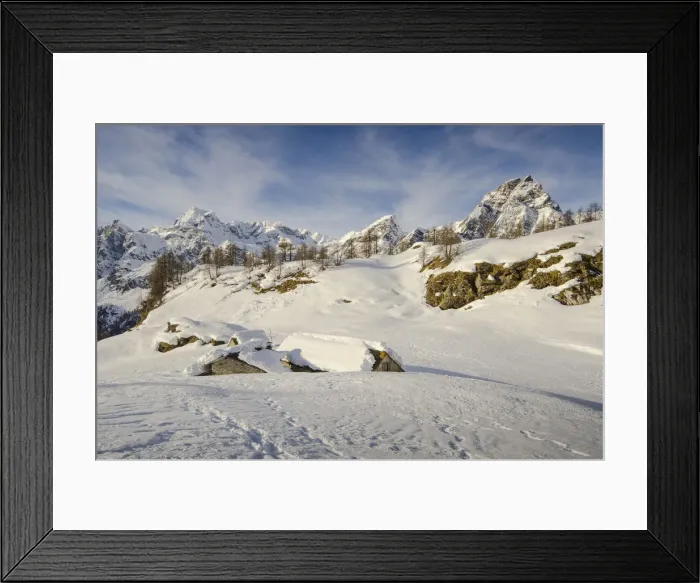 Framed Print : Pasture submerged by the snow (Devero, Ossola, Piedmont) Framed Print : Pasture submerged by the snow (Devero, Ossola, Piedmont)